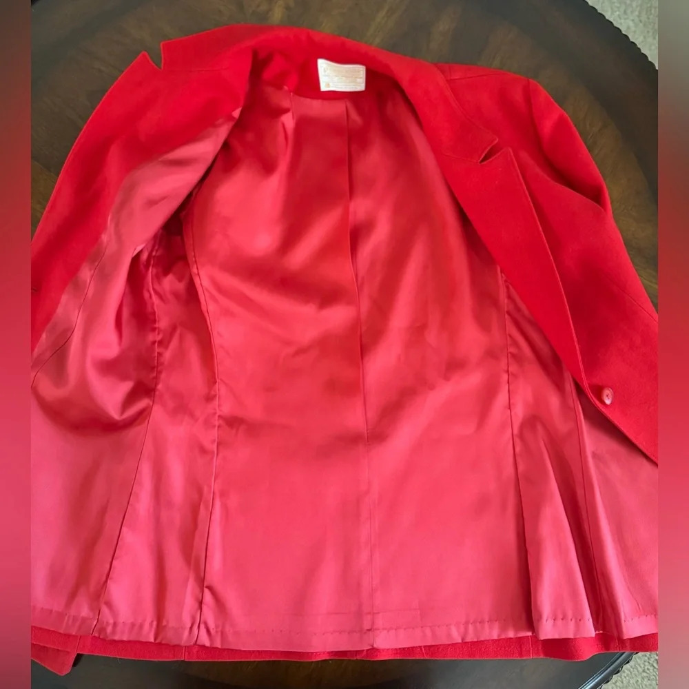 Pendleton Women’s Vintage Pure Virgin Wool Christmas Red Blazer Jacket Size 8 - Picture 13 of 13